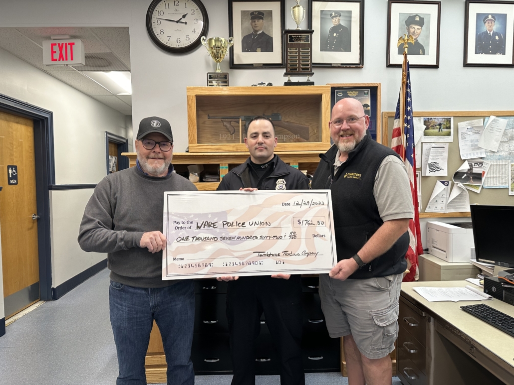 Tombstone Trading Company presents check to the Ware Police Union