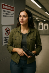 Woman at the firing range