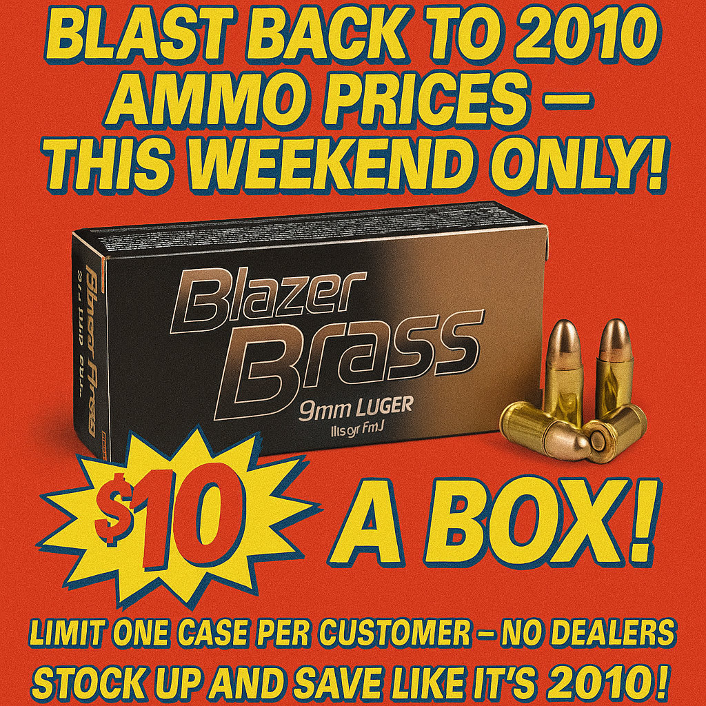 Image showing 9mm ammo being advertised for $10 a box.